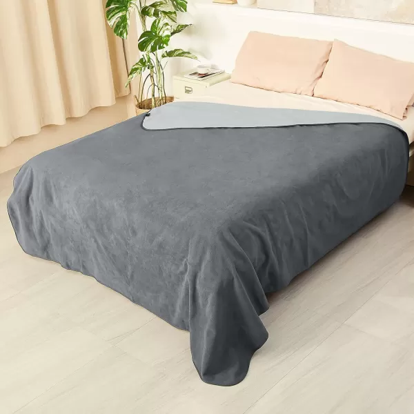 Catalonia Waterproof Bed Blanket for Intimacy Blankets for Couples Leakproof Waterproof Pad for Adults Squirt Blanket for Bed Washable King SizeLight GrayDark Gray