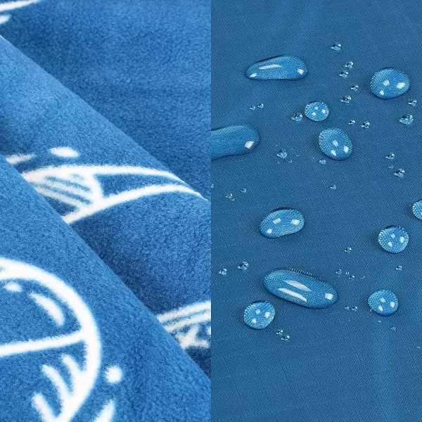 Catalonia Waterproof Blanket for Outdoors Hooded Blanket Poncho  Windproof Wearable Portable  Sport Blankets for Stadium Football Games School Sporting Events Camping TravelBlue  Football