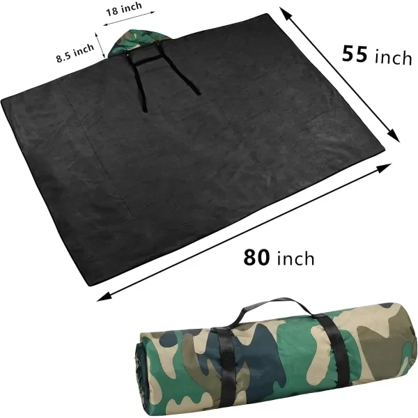 Catalonia Waterproof Blanket for Outdoors Hooded Blanket Poncho  Windproof Wearable Portable  Sport Blankets for Stadium Football Games School Sporting Events Camping TravelCamo  Black