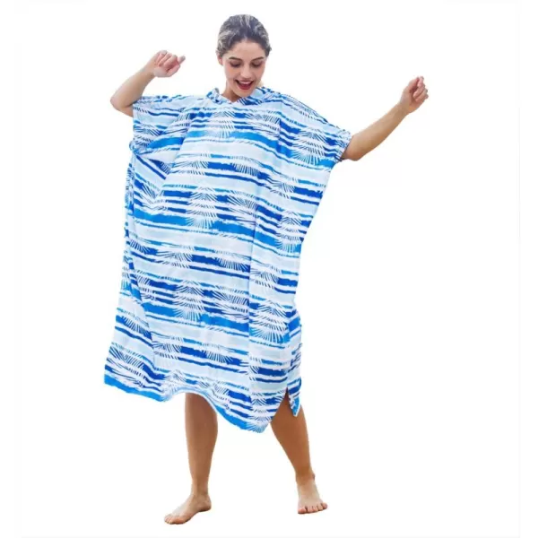 Catalonia Surf Poncho Changing Towel Robe for Adults Men Women Water Absorbent Wetsuit Change Poncho for Surfing SwimmingAqua Leaf