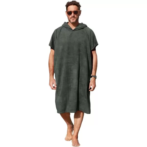 Catalonia Surf Poncho Changing Towel Robe for Adults Men Women Water Absorbent Wetsuit Change Poncho for Surfing SwimmingArmy Green