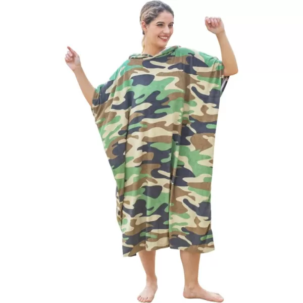 Catalonia Surf Poncho Changing Towel Robe for Adults Men Women Water Absorbent Wetsuit Change Poncho for Surfing SwimmingCamouflage