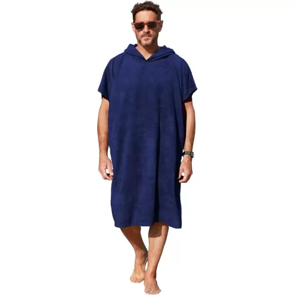 Catalonia Surf Poncho Changing Towel Robe for Adults Men Women Water Absorbent Wetsuit Change Poncho for Surfing SwimmingNavy