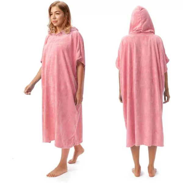 Catalonia Surf Poncho Changing Towel Robe for Adults Men Women Water Absorbent Wetsuit Change Poncho for Surfing SwimmingPeach Pink