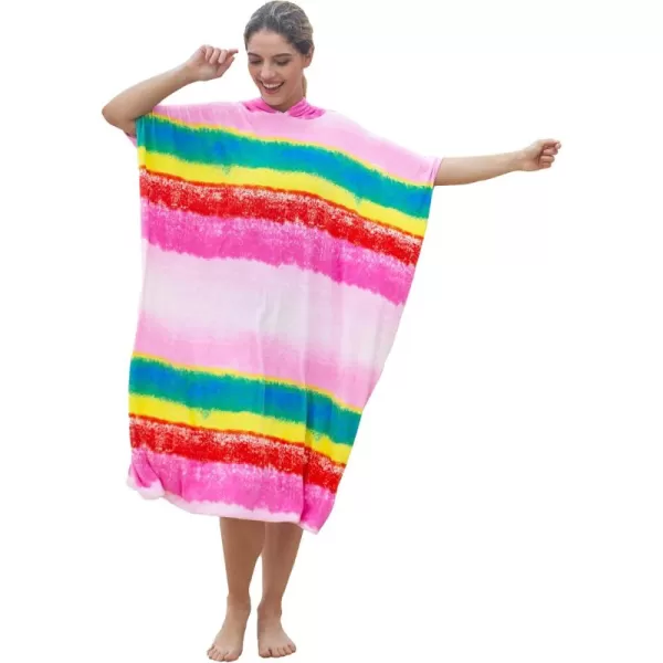 Catalonia Surf Poncho Changing Towel Robe for Adults Men Women Water Absorbent Wetsuit Change Poncho for Surfing SwimmingRainbow