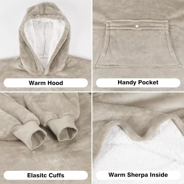 imageCatalonia Blanket Hoodie for Kids Oversized Wearable Sherpa Sweatshirt Pullover for Teens Youth Gift IdeaLatte