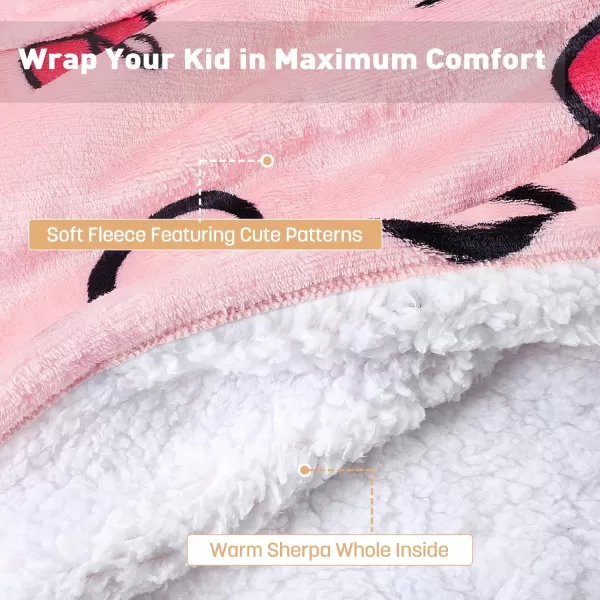 imageCatalonia Blanket Hoodie for Kids Oversized Wearable Sherpa Sweatshirt Pullover for Teens Youth Gift IdeaLove Art Pink Kids