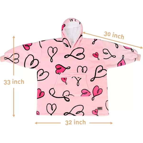 imageCatalonia Blanket Hoodie for Kids Oversized Wearable Sherpa Sweatshirt Pullover for Teens Youth Gift IdeaLove Art Pink Kids