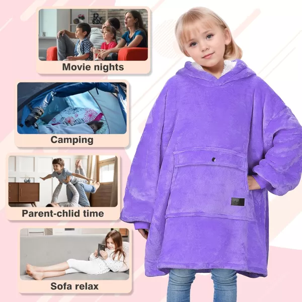 imageCatalonia Blanket Hoodie for Kids Oversized Wearable Sherpa Sweatshirt Pullover for Teens Youth Gift IdeaOmbre Grey