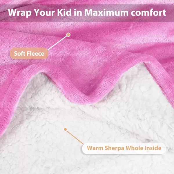 imageCatalonia Blanket Hoodie for Kids Oversized Wearable Sherpa Sweatshirt Pullover for Teens Youth Gift IdeaRose Pink