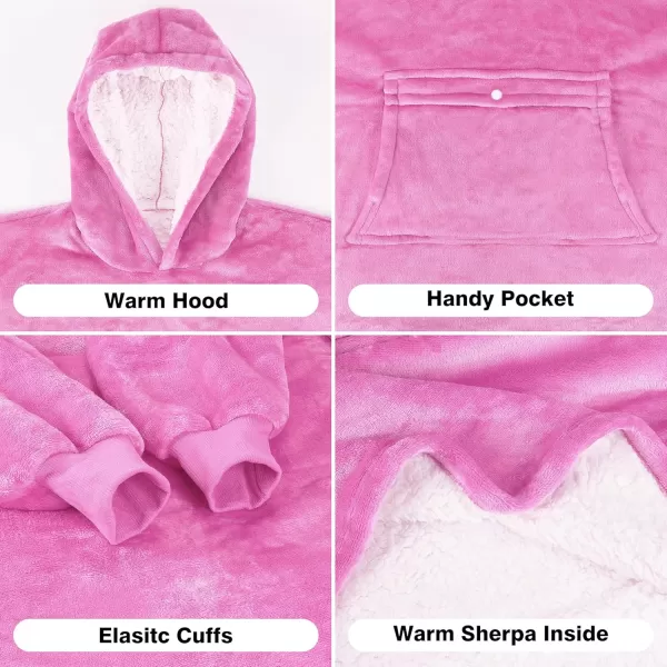 imageCatalonia Blanket Hoodie for Kids Oversized Wearable Sherpa Sweatshirt Pullover for Teens Youth Gift IdeaRose Pink