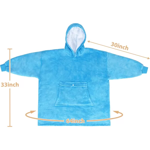 imageCatalonia Blanket Hoodie for Kids Oversized Wearable Sherpa Sweatshirt Pullover for Teens Youth Gift IdeaSea Blue