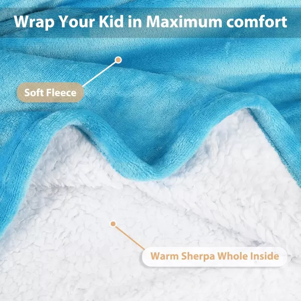 imageCatalonia Blanket Hoodie for Kids Oversized Wearable Sherpa Sweatshirt Pullover for Teens Youth Gift IdeaSea Blue