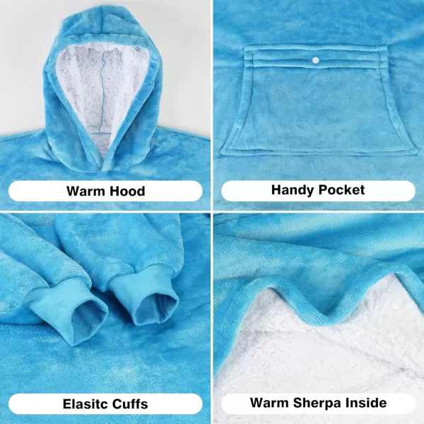 imageCatalonia Blanket Hoodie for Kids Oversized Wearable Sherpa Sweatshirt Pullover for Teens Youth Gift IdeaSea Blue