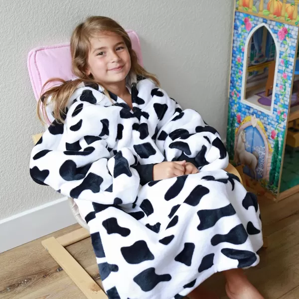 imageCatalonia Blanket Hoodie for Kids Oversized Wearable Sherpa Sweatshirt Pullover for Teens Youth Gift IdeaWhite   Black
