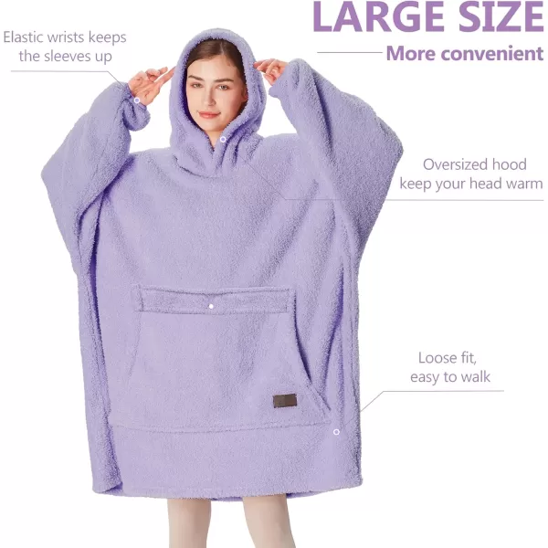 imageCatalonia Oversized Wearable Blanket Hoodie Sweatshirt with Zipper Giant Faux Shearling Pullover  Gift for Adults Women MenPurple