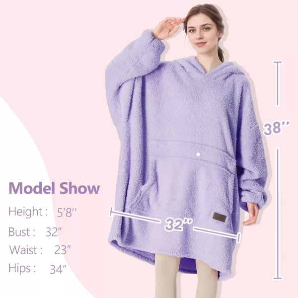 imageCatalonia Oversized Wearable Blanket Hoodie Sweatshirt with Zipper Giant Faux Shearling Pullover  Gift for Adults Women MenPurple