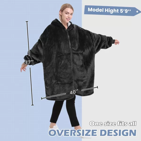 imageCatalonia Zip Up Blanket Hoodie Sweatshirt Oversized Sherpa Pullover Jacket Coat for Men Women Comfortable Gift for HerBlack