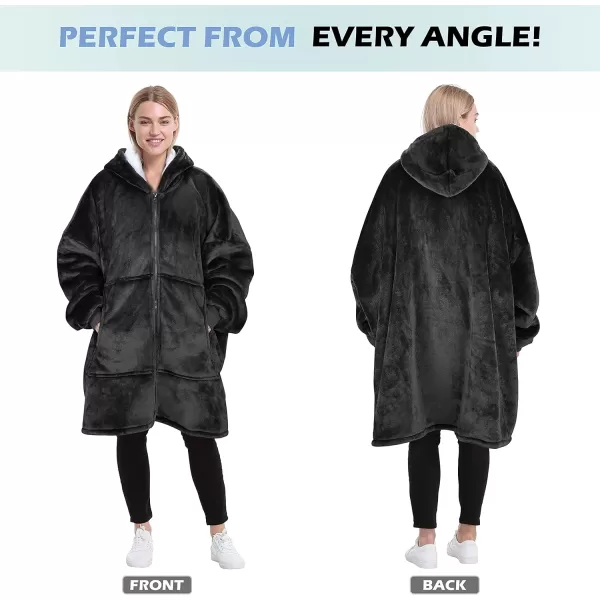 imageCatalonia Zip Up Blanket Hoodie Sweatshirt Oversized Sherpa Pullover Jacket Coat for Men Women Comfortable Gift for HerBlack