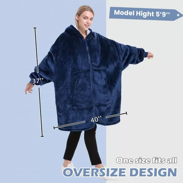 imageCatalonia Zip Up Blanket Hoodie Sweatshirt Oversized Sherpa Pullover Jacket Coat for Men Women Comfortable Gift for HerNavy