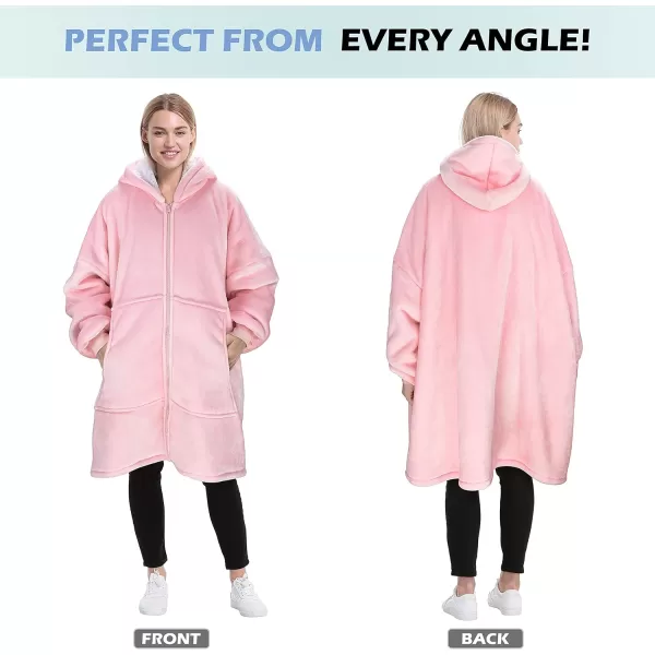 imageCatalonia Zip Up Blanket Hoodie Sweatshirt Oversized Sherpa Pullover Jacket Coat for Men Women Comfortable Gift for HerPink