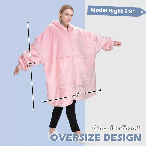 imageCatalonia Zip Up Blanket Hoodie Sweatshirt Oversized Sherpa Pullover Jacket Coat for Men Women Comfortable Gift for HerPink