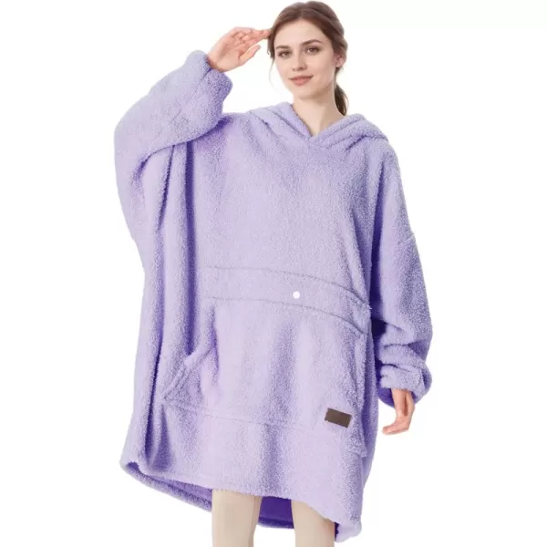 imageCatalonia Oversized Wearable Blanket Hoodie Sweatshirt with Zipper Giant Faux Shearling Pullover  Gift for Adults Women MenPurple