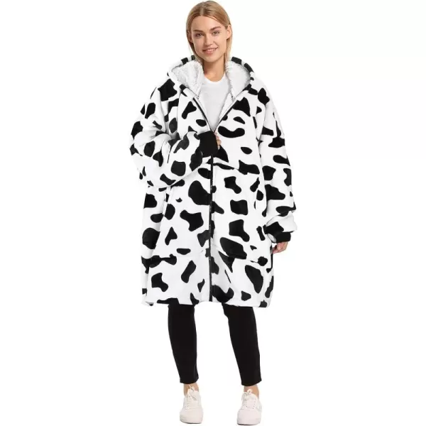 imageCatalonia Zip Up Blanket Hoodie Sweatshirt Oversized Sherpa Pullover Jacket Coat for Men Women Comfortable Gift for HerDalmatian