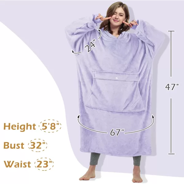 imageCatalonia Full Body Oversized Blanket Hoodie Sweatshirt Extra Long Wearable Fleece Pullover Gift for Adult Men Women Wife GirlfriendLavenderankle Length