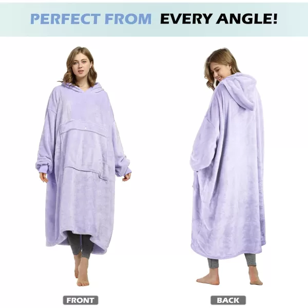 imageCatalonia Full Body Oversized Blanket Hoodie Sweatshirt Extra Long Wearable Fleece Pullover Gift for Adult Men Women Wife GirlfriendLavenderankle Length