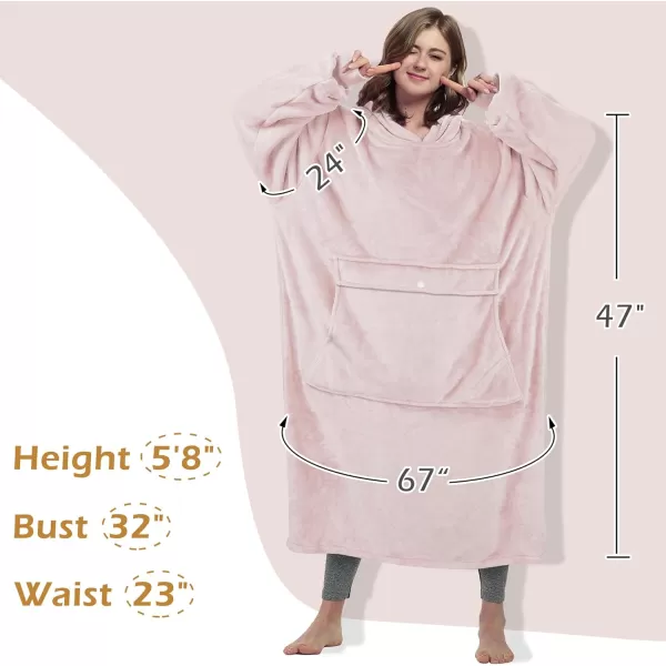 imageCatalonia Full Body Oversized Blanket Hoodie Sweatshirt Extra Long Wearable Fleece Pullover Gift for Adult Men Women Wife GirlfriendPinkankle Length