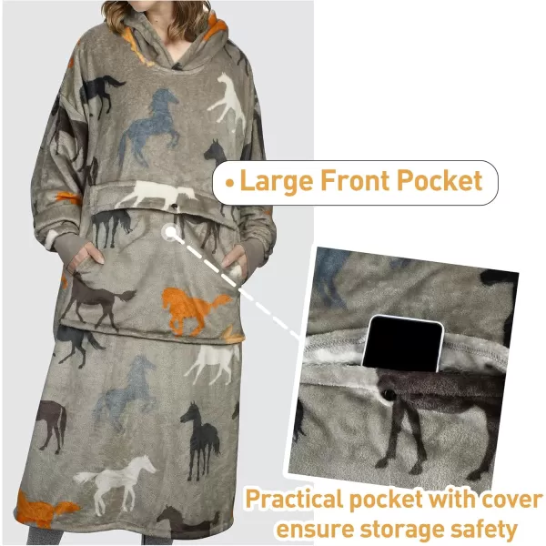 imageCatalonia Full Body Oversized Blanket Hoodie Sweatshirt Extra Long Wearable Fleece Pullover Gift for Adult Men Women Wife GirlfriendTaup Horseankle Length