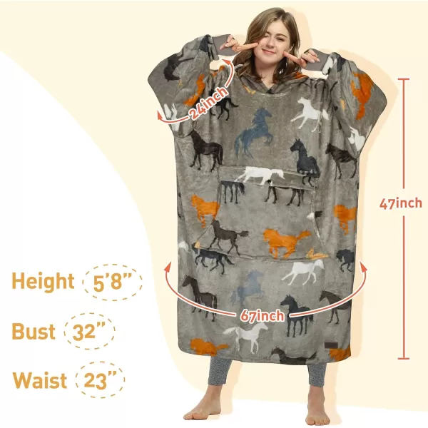 imageCatalonia Full Body Oversized Blanket Hoodie Sweatshirt Extra Long Wearable Fleece Pullover Gift for Adult Men Women Wife GirlfriendTaup Horseankle Length