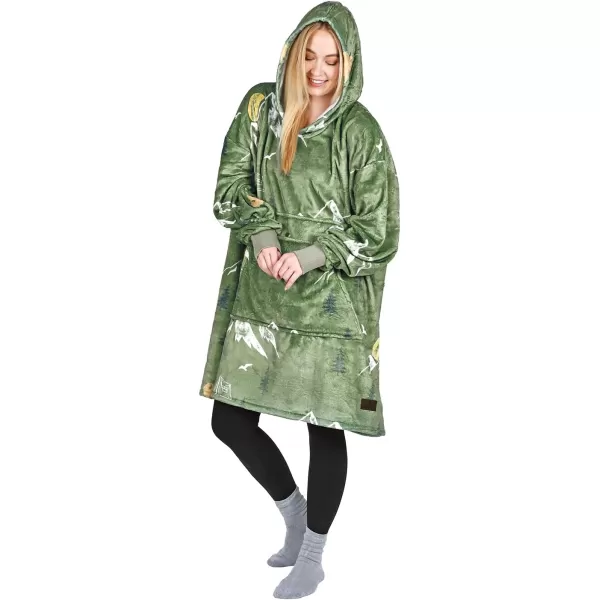 imageCatalonia Oversized Blanket Hoodie Sweatshirt Fleece Pullover with Large Front Pocket for Adults Men WomenCamping Green