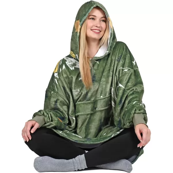 imageCatalonia Oversized Blanket Hoodie Sweatshirt Fleece Pullover with Large Front Pocket for Adults Men WomenCamping Green