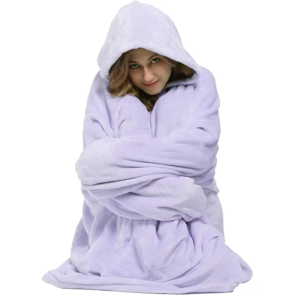 imageCatalonia Oversized Blanket Hoodie Sweatshirt Fleece Pullover with Large Front Pocket for Adults Men WomenLavender  Fleece