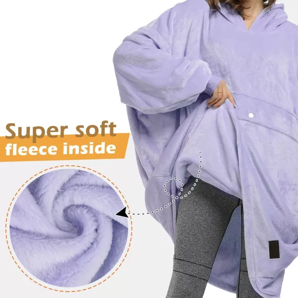 imageCatalonia Oversized Blanket Hoodie Sweatshirt Fleece Pullover with Large Front Pocket for Adults Men WomenLavender  Fleece