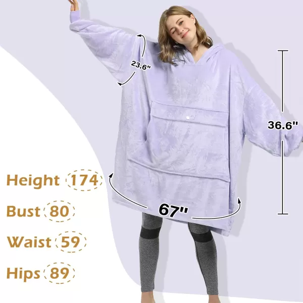 imageCatalonia Oversized Blanket Hoodie Sweatshirt Fleece Pullover with Large Front Pocket for Adults Men WomenLavender  Fleece