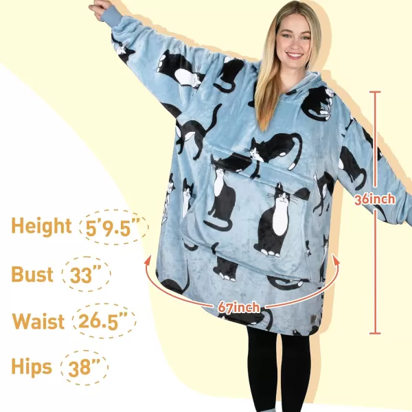 imageCatalonia Oversized Blanket Hoodie Sweatshirt Fleece Pullover with Large Front Pocket for Adults Men WomenMulti