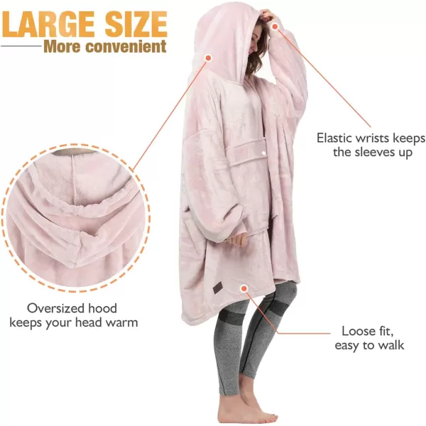 imageCatalonia Oversized Blanket Hoodie Sweatshirt Fleece Pullover with Large Front Pocket for Adults Men WomenPink  Fleece