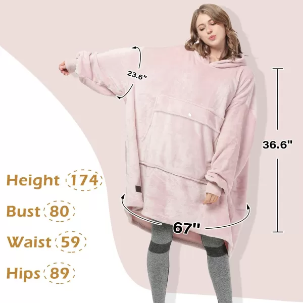 imageCatalonia Oversized Blanket Hoodie Sweatshirt Fleece Pullover with Large Front Pocket for Adults Men WomenPink  Fleece