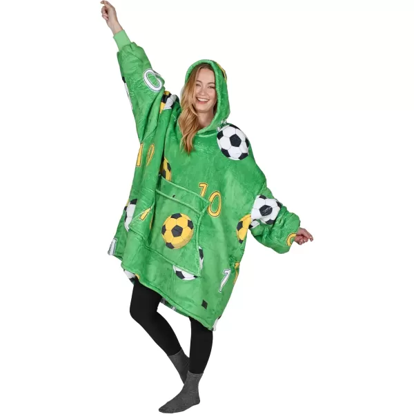 imageCatalonia Soccer Print Oversized Hoodie Blanket Sweatshirt Wearable Sherpa Giant Pullover for Adults Men Women Football Fanatic Gift