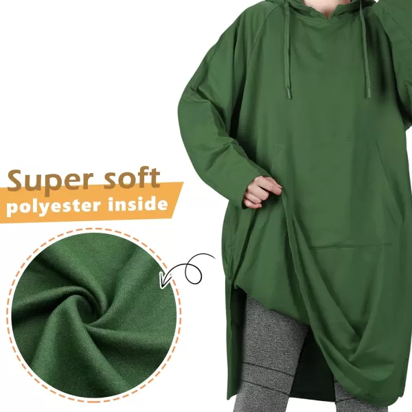 imageCatalonia Womens Hoodie Sweatshirt Dress Casual  Sleeves Pullover Sweater with Kangaroo Pocket One Size Green St Patrick GiftGreen