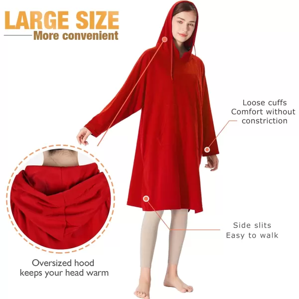 imageCatalonia Womens Hoodie Sweatshirt Dress Casual  Sleeves Pullover Sweater with Kangaroo Pocket One Size Green St Patrick GiftRed