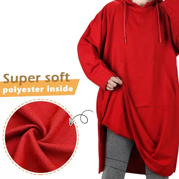 imageCatalonia Womens Hoodie Sweatshirt Dress Casual  Sleeves Pullover Sweater with Kangaroo Pocket One Size Green St Patrick GiftRed