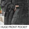 imageCatalonia Oversized Blanket Hoodie Sweatshirt Wearable Sherpa Lounging Pullover for Adults Women MenBlackExtra Long