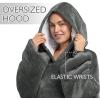 imageCatalonia Oversized Blanket Hoodie Sweatshirt Wearable Sherpa Lounging Pullover for Adults Women MenCharcoal Greyextra Long