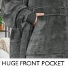 imageCatalonia Oversized Blanket Hoodie Sweatshirt Wearable Sherpa Lounging Pullover for Adults Women MenCharcoal Greyextra Long