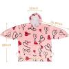 imageCatalonia Oversized Blanket Hoodie Sweatshirt Wearable Sherpa Lounging Pullover for Adults Women MenLove Art Pink