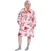 imageCatalonia Oversized Blanket Hoodie Sweatshirt Wearable Sherpa Lounging Pullover for Adults Women MenLove Art Pink